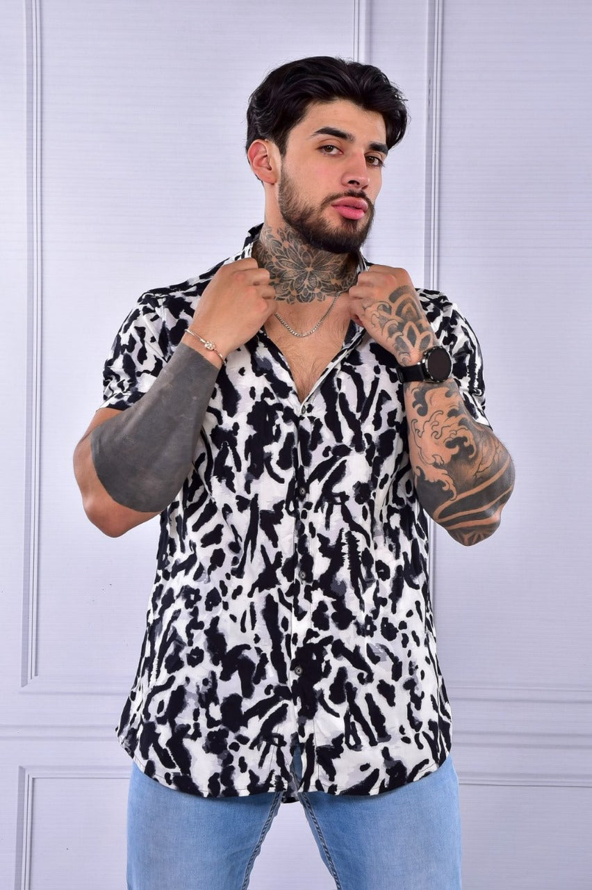Camisa Estampada Manchas Única